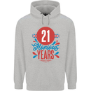 Glorious 21 Years 21st Birthday Union Jack Flag Mens 80% Cotton Hoodie Sports Grey