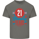 Glorious 21 Years 21st Birthday Union Jack Flag Mens Cotton T-Shirt Tee Top Charcoal