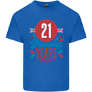 Glorious 21 Years 21st Birthday Union Jack Flag Mens Cotton T-Shirt Tee Top Royal Blue