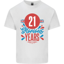 Glorious 21 Years 21st Birthday Union Jack Flag Mens Cotton T-Shirt Tee Top White