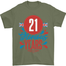 Glorious 21 Years 21st Birthday Union Jack Flag Mens T-Shirt 100% Cotton Military Green