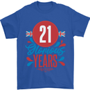 Glorious 21 Years 21st Birthday Union Jack Flag Mens T-Shirt 100% Cotton Royal Blue