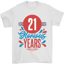 Glorious 21 Years 21st Birthday Union Jack Flag Mens T-Shirt 100% Cotton White