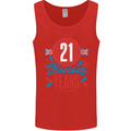 Glorious 21 Years 21st Birthday Union Jack Flag Mens Vest Tank Top Red