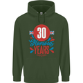 Glorious 30 Years 30th Birthday Union Jack Flag Mens 80% Cotton Hoodie Forest Green