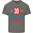 Glorious 30 Years 30th Birthday Union Jack Flag Mens Cotton T-Shirt Tee Top Charcoal
