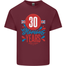 Glorious 30 Years 30th Birthday Union Jack Flag Mens Cotton T-Shirt Tee Top Maroon