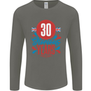 Glorious 30 Years 30th Birthday Union Jack Flag Mens Long Sleeve T-Shirt Charcoal