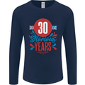 Glorious 30 Years 30th Birthday Union Jack Flag Mens Long Sleeve T-Shirt Navy Blue