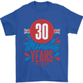 Glorious 30 Years 30th Birthday Union Jack Flag Mens T-Shirt 100% Cotton Royal Blue