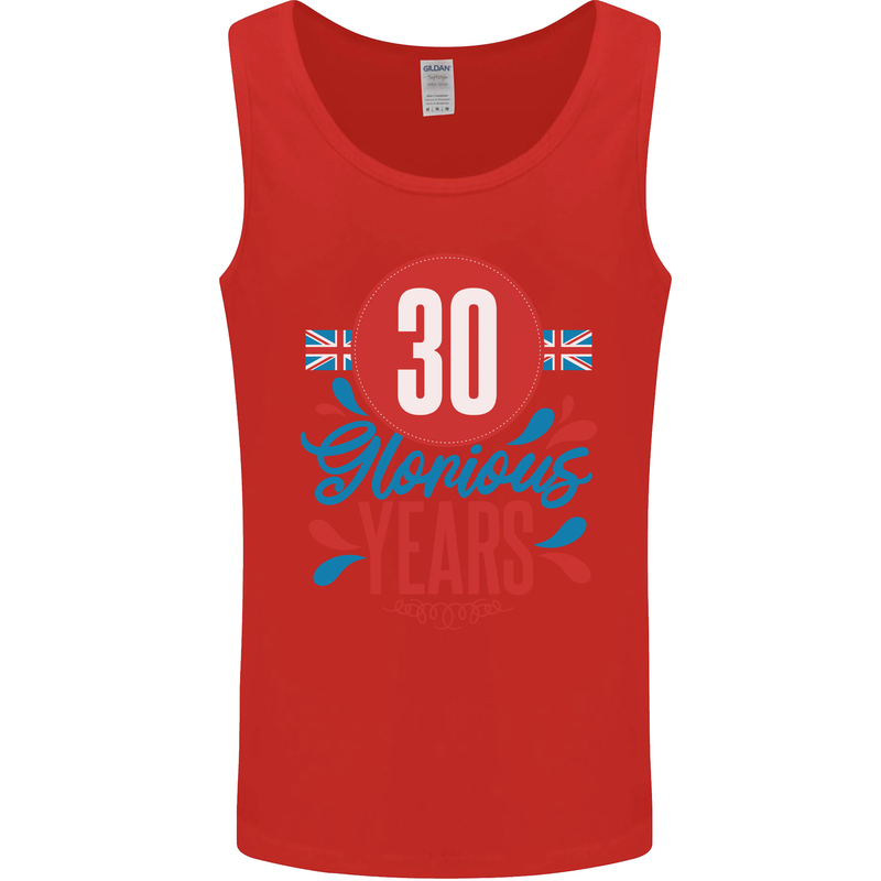 Glorious 30 Years 30th Birthday Union Jack Flag Mens Vest Tank Top Red