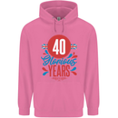 Glorious 40 Years 40th Birthday Union Jack Flag Mens 80% Cotton Hoodie Azelea