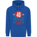 Glorious 40 Years 40th Birthday Union Jack Flag Mens 80% Cotton Hoodie Royal Blue