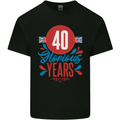 Glorious 40 Years 40th Birthday Union Jack Flag Mens Cotton T-Shirt Tee Top Black