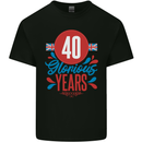 Glorious 40 Years 40th Birthday Union Jack Flag Mens Cotton T-Shirt Tee Top Black