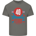 Glorious 40 Years 40th Birthday Union Jack Flag Mens Cotton T-Shirt Tee Top Charcoal
