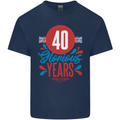 Glorious 40 Years 40th Birthday Union Jack Flag Mens Cotton T-Shirt Tee Top Navy Blue
