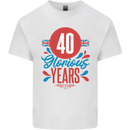 Glorious 40 Years 40th Birthday Union Jack Flag Mens Cotton T-Shirt Tee Top White