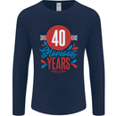 Glorious 40 Years 40th Birthday Union Jack Flag Mens Long Sleeve T-Shirt Navy Blue