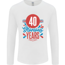 Glorious 40 Years 40th Birthday Union Jack Flag Mens Long Sleeve T-Shirt White