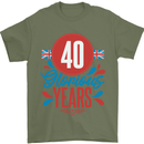 Glorious 40 Years 40th Birthday Union Jack Flag Mens T-Shirt 100% Cotton Military Green