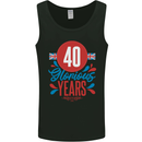 Glorious 40 Years 40th Birthday Union Jack Flag Mens Vest Tank Top Black