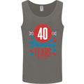 Glorious 40 Years 40th Birthday Union Jack Flag Mens Vest Tank Top Charcoal