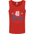 Glorious 40 Years 40th Birthday Union Jack Flag Mens Vest Tank Top Red