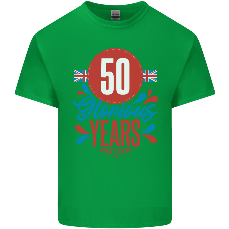 Glorious 50 Years 50th Birthday Union Jack Flag Mens Cotton T-Shirt Tee Top Irish Green