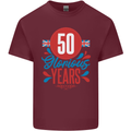 Glorious 50 Years 50th Birthday Union Jack Flag Mens Cotton T-Shirt Tee Top Maroon
