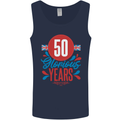 Glorious 50 Years 50th Birthday Union Jack Flag Mens Vest Tank Top Navy Blue