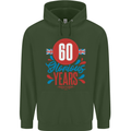 Glorious 60 Years 60th Birthday Union Jack Flag Mens 80% Cotton Hoodie Forest Green