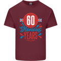 Glorious 60 Years 60th Birthday Union Jack Flag Mens Cotton T-Shirt Tee Top Maroon