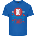 Glorious 60 Years 60th Birthday Union Jack Flag Mens Cotton T-Shirt Tee Top Royal Blue
