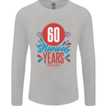 Glorious 60 Years 60th Birthday Union Jack Flag Mens Long Sleeve T-Shirt Sports Grey