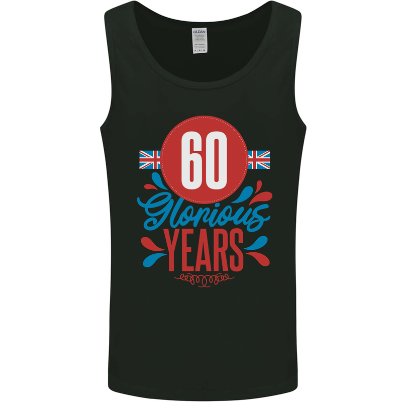 Glorious 60 Years 60th Birthday Union Jack Flag Mens Vest Tank Top Black