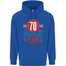 Glorious 70 Years 70th Birthday Union Jack Flag Mens 80% Cotton Hoodie Royal Blue