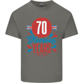 Glorious 70 Years 70th Birthday Union Jack Flag Mens Cotton T-Shirt Tee Top Charcoal
