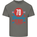 Glorious 70 Years 70th Birthday Union Jack Flag Mens Cotton T-Shirt Tee Top Charcoal
