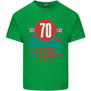 Glorious 70 Years 70th Birthday Union Jack Flag Mens Cotton T-Shirt Tee Top Irish Green