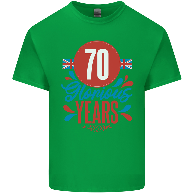 Glorious 70 Years 70th Birthday Union Jack Flag Mens Cotton T-Shirt Tee Top Irish Green