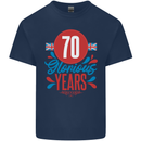 Glorious 70 Years 70th Birthday Union Jack Flag Mens Cotton T-Shirt Tee Top Navy Blue