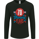 Glorious 70 Years 70th Birthday Union Jack Flag Mens Long Sleeve T-Shirt Black