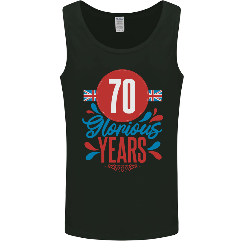 Glorious 70 Years 70th Birthday Union Jack Flag Mens Vest Tank Top Black