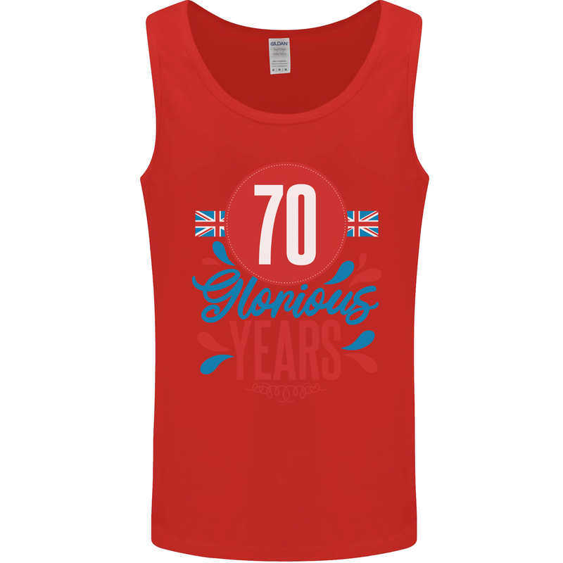 Glorious 70 Years 70th Birthday Union Jack Flag Mens Vest Tank Top Red