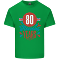 Glorious 80 Years 80th Birthday Union Jack Flag Mens Cotton T-Shirt Tee Top Irish Green