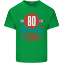 Glorious 80 Years 80th Birthday Union Jack Flag Mens Cotton T-Shirt Tee Top Irish Green