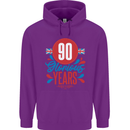 Glorious 90 Years 90th Birthday Union Jack Flag Mens 80% Cotton Hoodie Purple