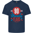 Glorious 90 Years 90th Birthday Union Jack Flag Mens Cotton T-Shirt Tee Top Navy Blue