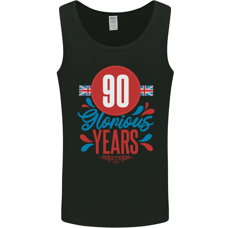 Glorious 90 Years 90th Birthday Union Jack Flag Mens Vest Tank Top Black